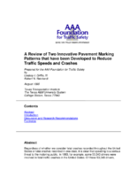 A Review Of Two Innovative Pavement Marking Patterns That Have Been Developed To Reduce Traffic Speeds And Crashes