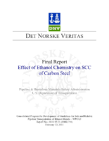 Effect of Ethanol Chemistry on SCC of Carbon Steel