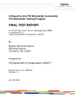 Final test report for NTCIP 1203 V225dynamic message signs DMS as deployed by the Virginia department of transportation VDOT