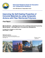 Improving the selfhealing properties of concrete materials by using composite actions with fiber reinforced polymers