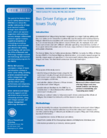 Bus Driver Fatigue and Stress Issues Study