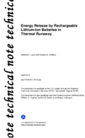 Energy Release by Rechargeable LithiumIon Batteries in Thermal Runaway