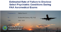 Estimated Rate of Failure to Disclose Select Psychiatric Conditions During FAA Aeromedical Exams