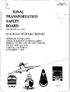 Interstate Commerce Commision Report of the Accident  Investigation Occuring on the ATCHISON TOPEKA AND SANTA FE RAILWAY COMPANY ATSF CORONA CA