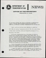 Statement by Secretary of Transportation Claude S Brinegar Following Action by House Rules Committee in Reporting the Surface Transportation Act for Floor Vote