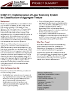 Implementation of Laser Scanning System for Classification of Aggregate Texture Project Summary