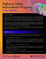 Highway Safety Improvement Program Project Eligibility flyer