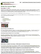 Human Environment Digest December 5 2014
