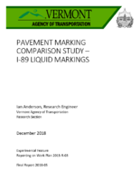 Pavement Marking Comparison Study  I89 Liquid Markings