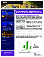 Integrated Corridor Management ICM Analysis Modeling and Simulation AMS