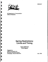 Spring Restrictions Limits and Timing