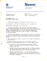 DOT Releases 1983 Mass Transit Apportionments