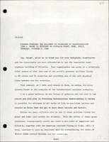 Remarks Prepared for Delivery by Secretary of Transportation John A Volpe in Response to Alitalia Toast