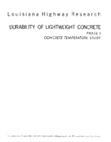 Durability of lightweight concrete  Phase I  concrete temperature study