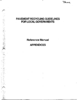 Pavement Recycling Guidelines for Local Governments  Reference Manual Appendices