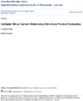 Colloidal Silica Cement Enhancing Admixture Product Evaluation