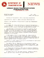 Department of Transportation News Urban Mass Transportation Administration DOT 4870