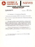 Department of Transportation News Urban Mass Transportation Administration UMTA 7381