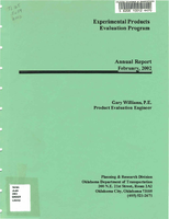 Experimental Product and Evaluation Program Annual Report 2002