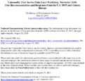 Commodity Flow Survey Data Users Workshop November 2010 User Recommendations and Responses from the US DOT and Census Bureau