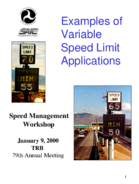Examples of variable speed limit applications  speed management workshop