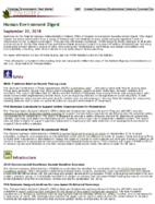 Human Environment Digest September 20 2018