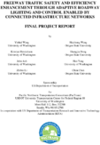Freeway Traffic Safety and Efficiency Enhancement Through Adaptive Roadway Lighting and Control Enabled by Connected Sensor and Infrastructure Networks
