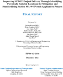 Improving SCDOT Project Delivery Through Identifying Potentially Suitable Locations for Mitigation and Standardizing Section 401404 Permit Application Process