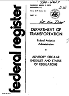 AC 002W Advisory Circular Checklist and Status of Regulations