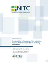 Transferability  Forecasting of the Pedestrian Index of the Environment PIE for Modeling Applications