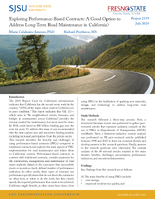 Exploring PerformanceBased Contracts A Good Option to Address LongTerm Road Maintenance in California Research Brief