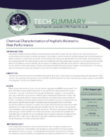 Chemical Characterization of Asphalts Related to Their Performance Tech Summary