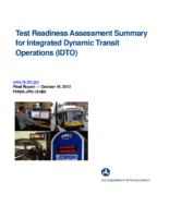 Test readiness assessment summary for Integrated Dynamic Transit Operations IDTO