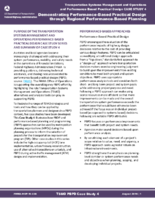 Transportation Systems Management and Operations and Performance Based Practical Design Case Study 4 Demonstrating PerformanceBased Practical Design through Regional PerformanceBased Planning