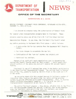 Assistant Secretary of Transportation for Policy Plans and International Affairs Robert Henri Binder Speeches 1972