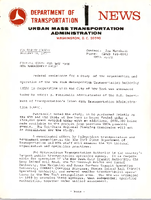 Department of Transportation News Urban Mass Transportation Administration UMTA 76135 Federal Grant for New York MTA Management Study