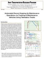 Automated Record Keeping for Maintenance Operations via Tracking of Maintenance Vehicles Using Telematics Tracks Summary