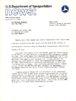 US Department of Transportation News Office of Public Affairs UMTA 2280 Northeast New Jersey Gets 77 Million DOT Award for Rail Transit