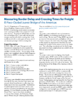 Measuring Border Delay and Crossing Times for Freight  El PasoCiudad Juarez Bridge of the Americas