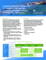 Capability Maturity Frameworks for Transportation Systems Management and Operations TSMO Program Areas