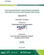 Local Technical Assistance Program Support on ComputerBased FDOT Intersection Control Evaluation ICE Training
