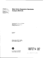 Wake vortex separation standards  analysis methods