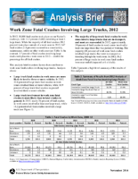Work Zone Fatal Crashes Involving Large Trucks 2012 Analysis Brief