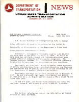 Department of Transportation News Urban Mass Transportation Administration UMTA 7587