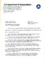 US Department of Transportation News Office of Public Affairs UTMA 7845 Adams Announces 1345 Million for NYC Transit Improvement