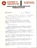 Department of Transportation News Urban Mass Transportation Administration UMTA 7548