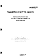 Womens Travel Issues Proceedings From the Second National Conference