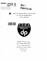 Dynamic Pile Monitoring and Pile Load Test Report 190 Third Lake Washington Bridge Seattle Washington