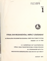 Final Environmental Impact Statement Metropolitan Washington Regional Rapid Rail Transit System Project DC239001 Part 1