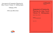 Assessment of Community Planning for Mass Transit Volume 12 Bibliography